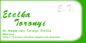 etelka toronyi business card